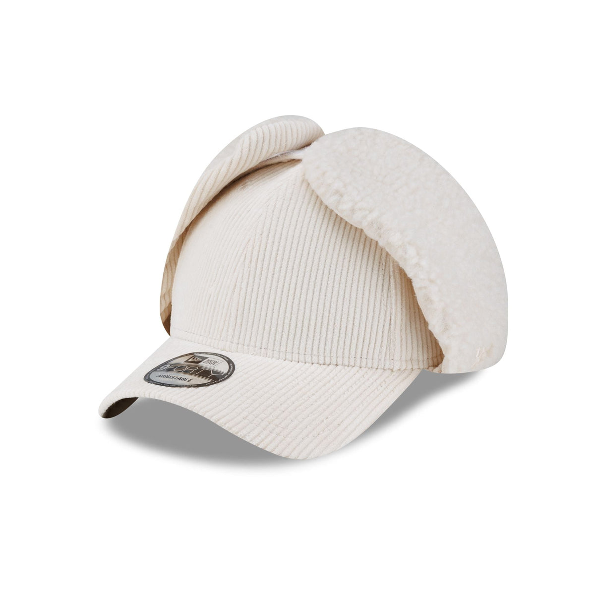 New Era Cap Ivory Corduroy Dog Ear 9FORTY Adjustable Hat