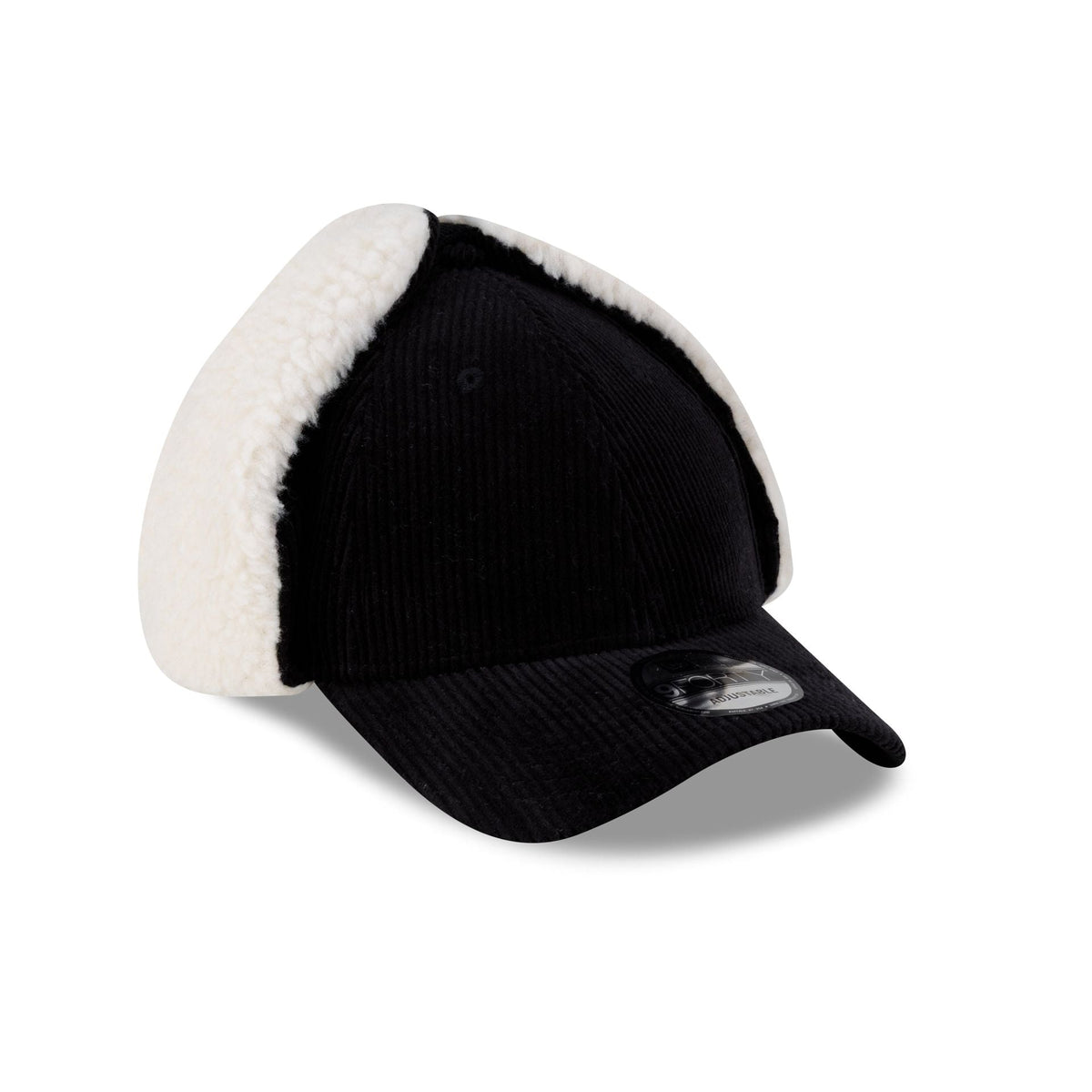 New Era Cap Black Corduroy Dog Ear 9FORTY Adjustable Hat