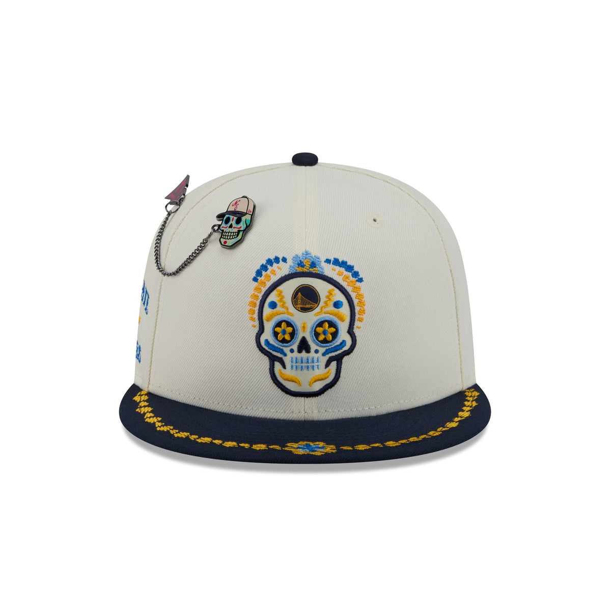 Golden State Warriors Day of the Dead Chrome White 59FIFTY Fitted Hat