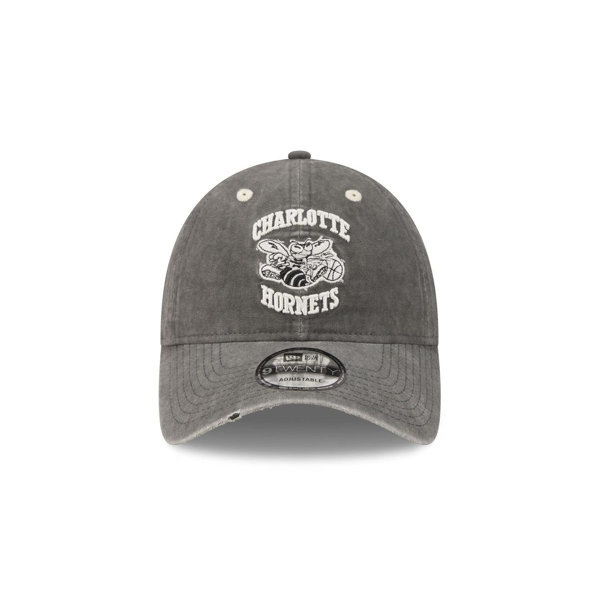 Charlotte Hornets Washed Black Cotton 9TWENTY Adjustable Hat