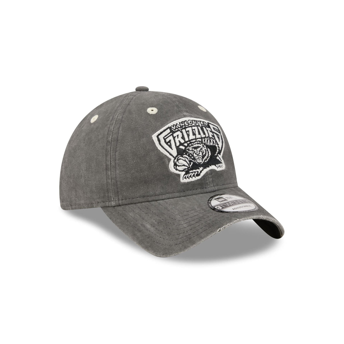 Vancouver Grizzlies Washed Black Cotton 9TWENTY Adjustable Hat