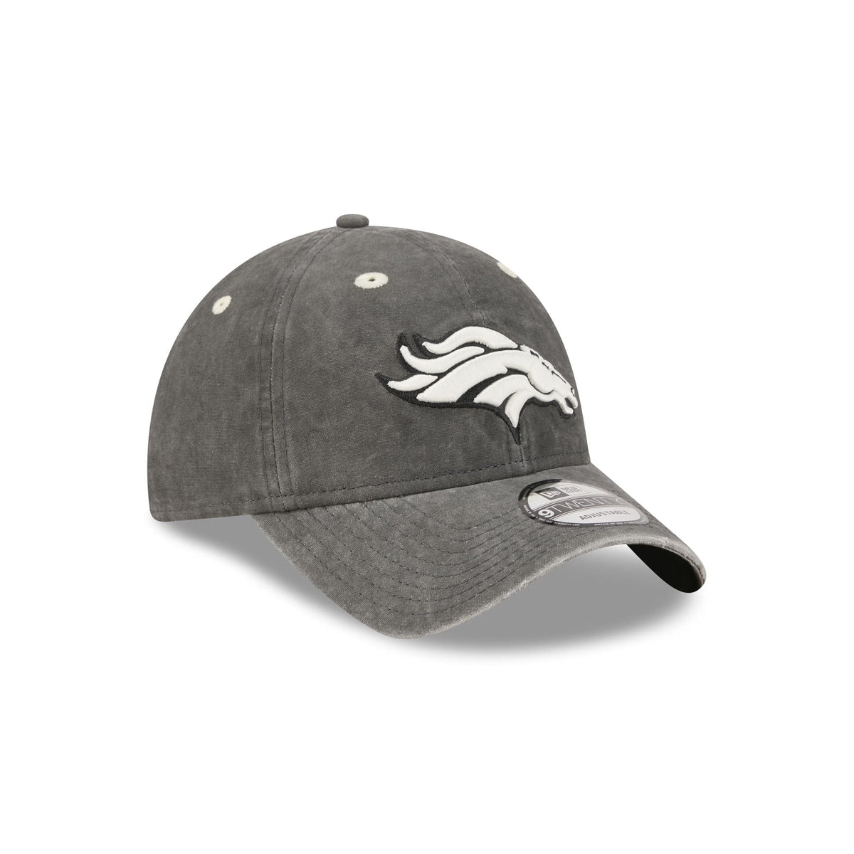 Denver Broncos Washed Black Cotton 9TWENTY Adjustable Hat