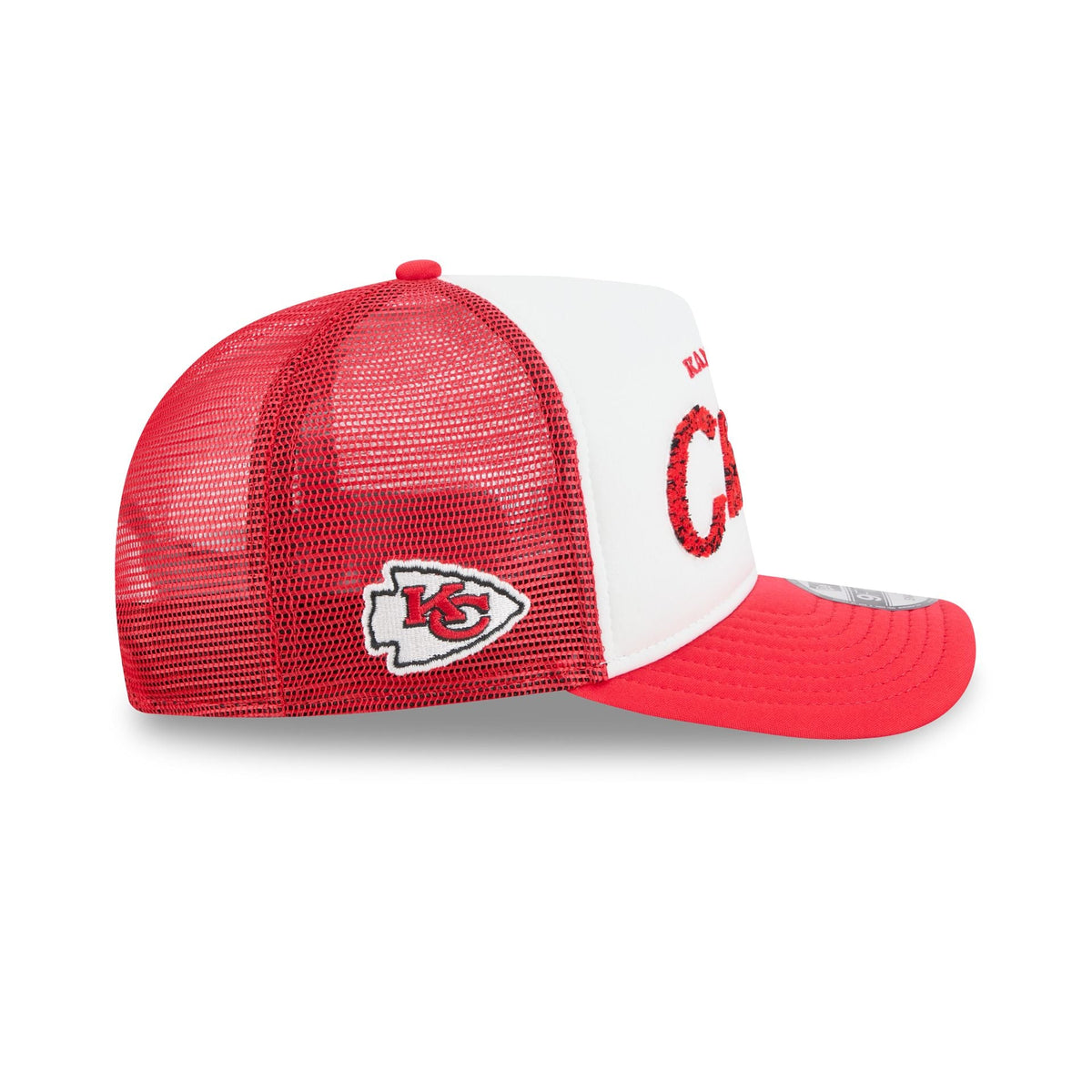 Kansas City Chiefs Fade Script 9FIFTY A-Frame Trucker Hat