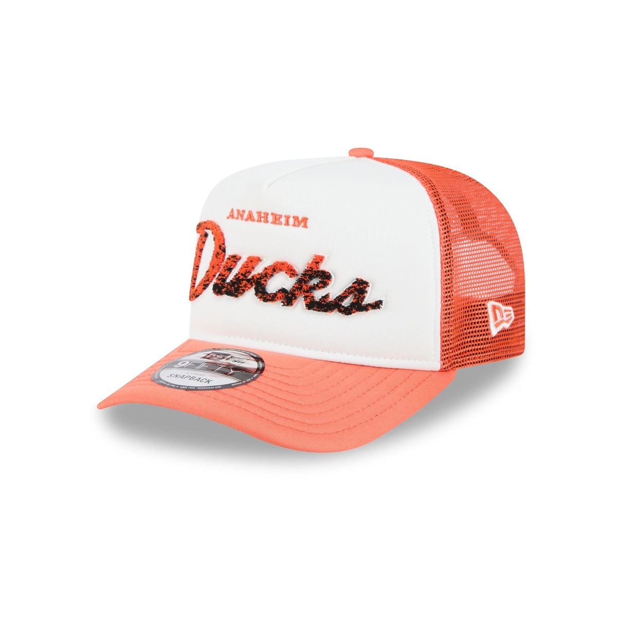 Anaheim Ducks Fade Script 9FIFTY A-Frame Trucker Hat