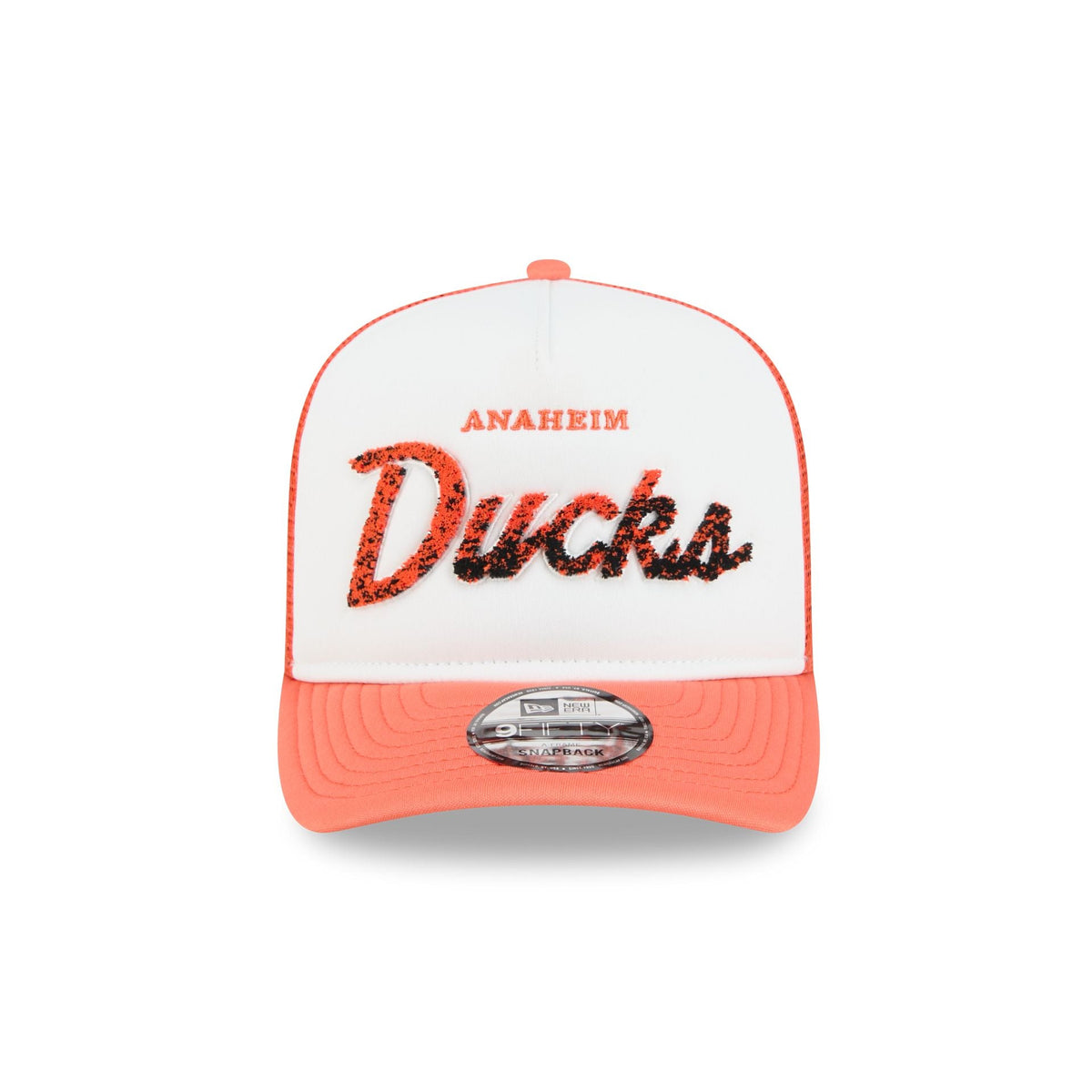 Anaheim Ducks Fade Script 9FIFTY A-Frame Trucker Hat