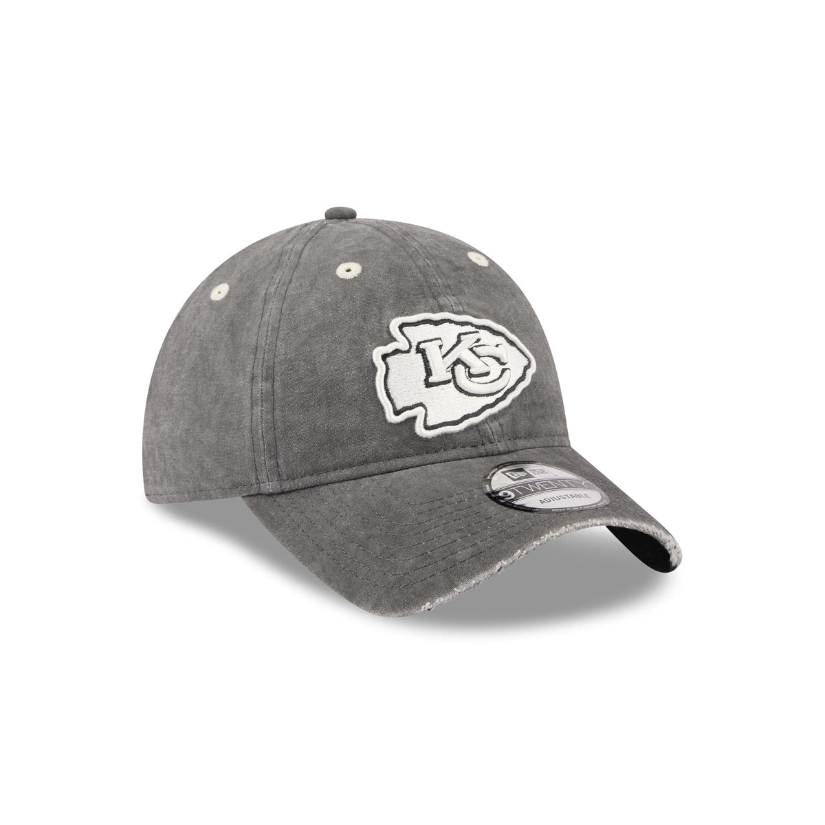 Kansas City Chiefs Washed Black Cotton 9TWENTY Adjustable Hat
