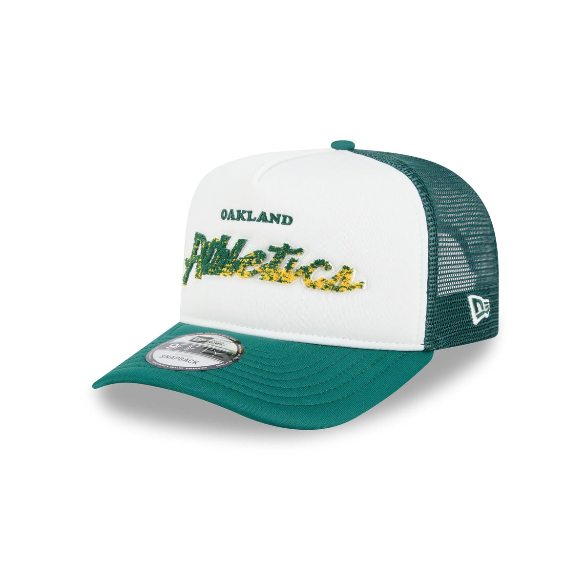 Athletics Fade Script 9FIFTY A-Frame Trucker Hat