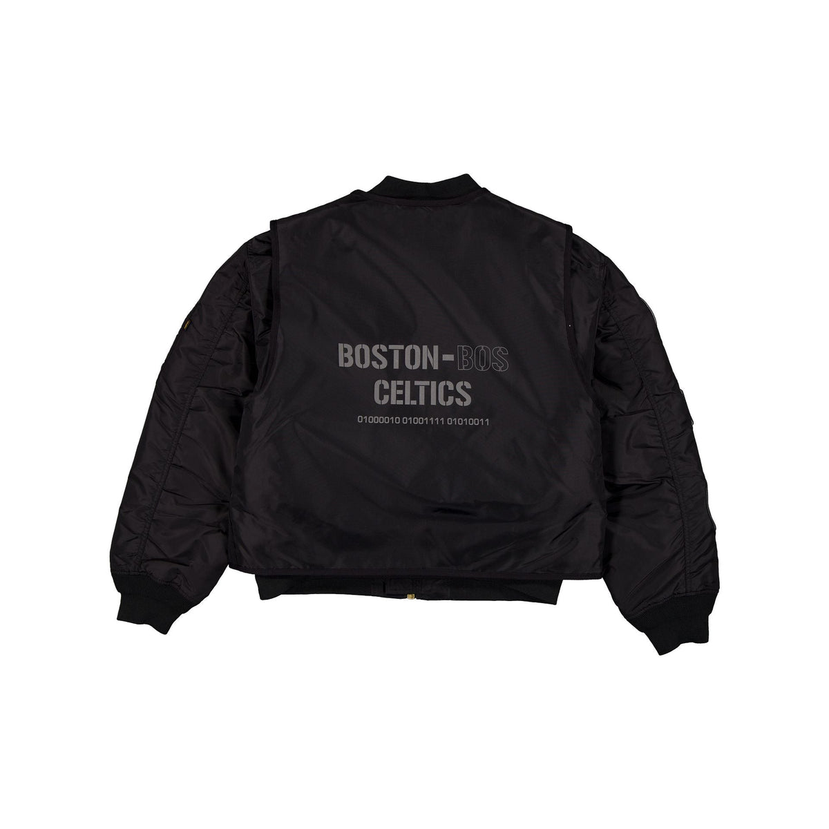 Alpha Industries x Boston Celtics Black 2-in-1 MA-1 Flight Jacket + Vest