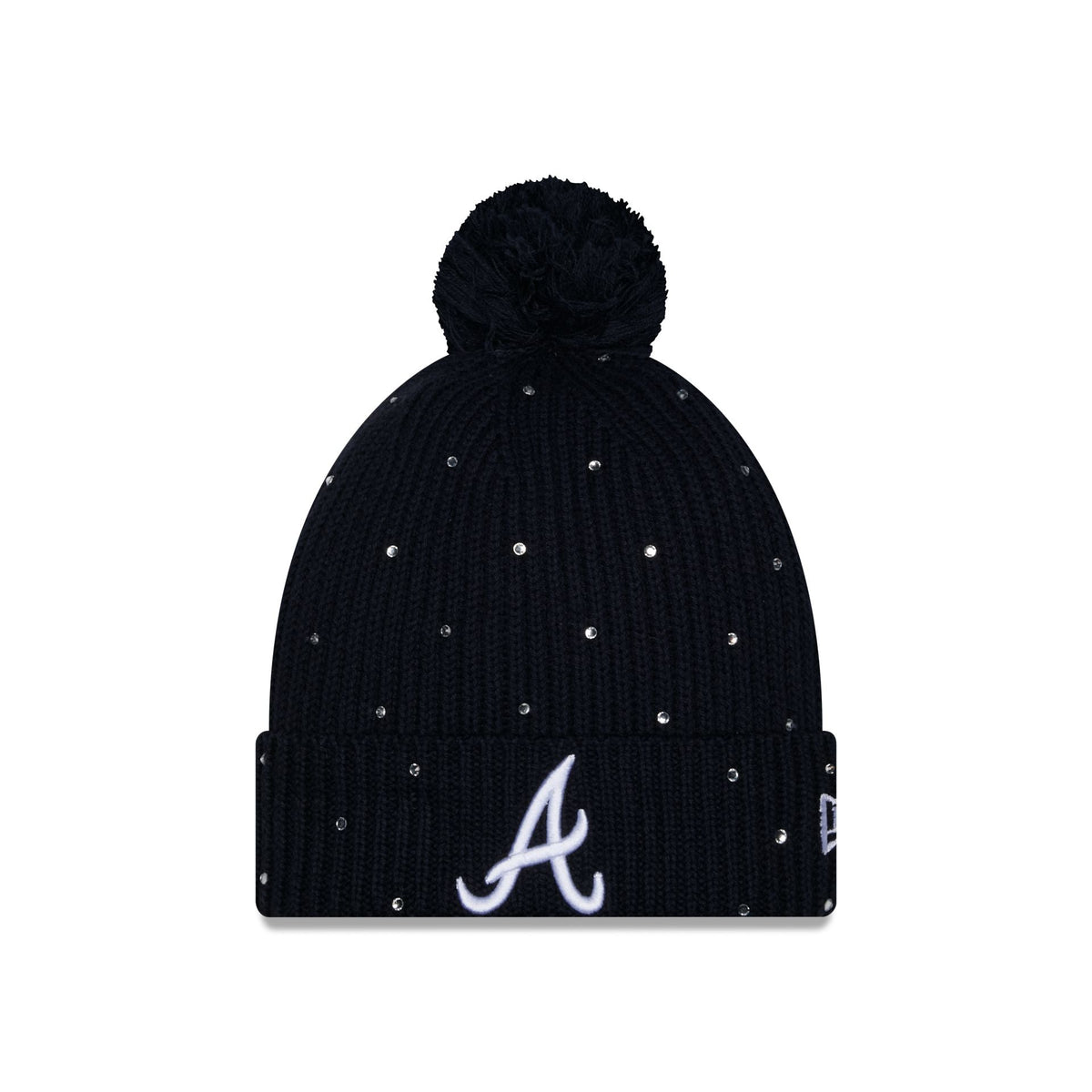 Atlanta Braves Women's Rhinestone Pom Knit Hat