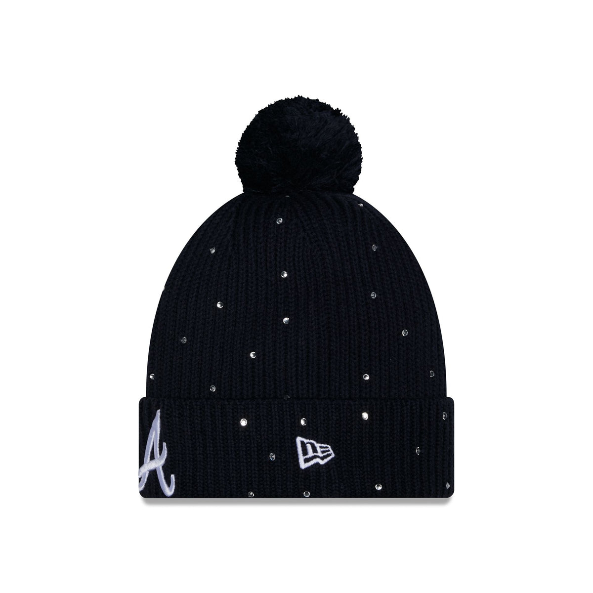 Atlanta Braves Women's Rhinestone Pom Knit Hat
