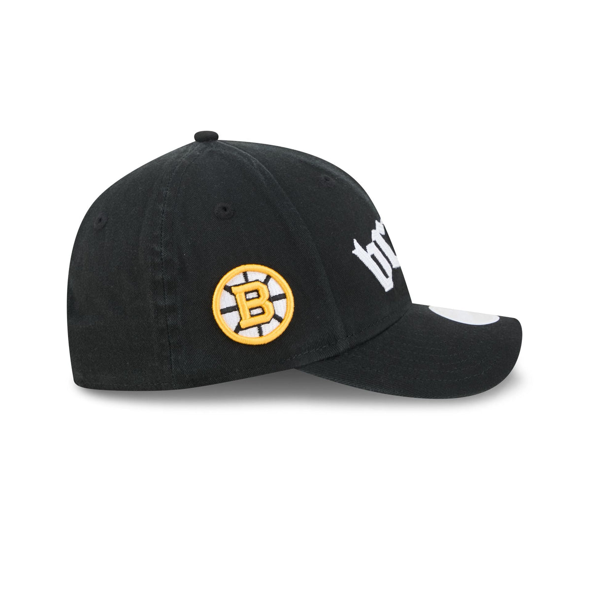 Boston Bruins Gothic Font Women's 9FORTY M-Crown Snapback Hat