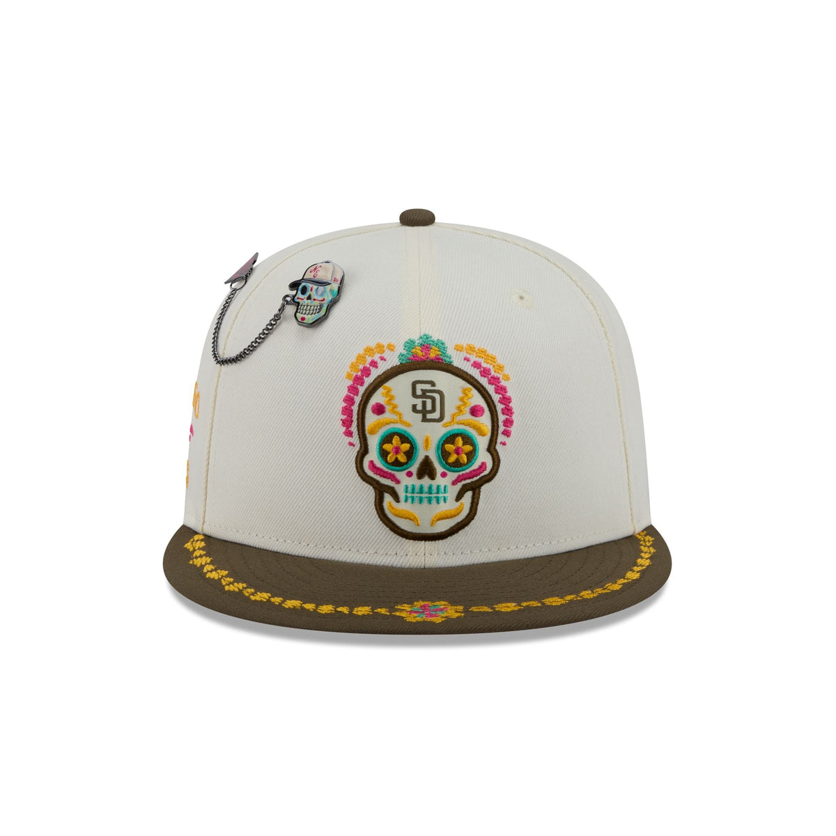 San Diego Padres Day of the Dead Chrome White 59FIFTY Fitted Hat