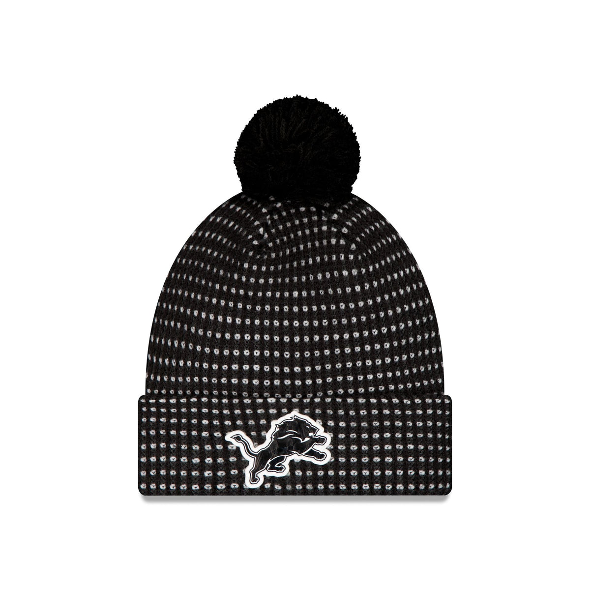 Detroit Lions 2026 Sideline Cold Weather Black Pom Knit Hat