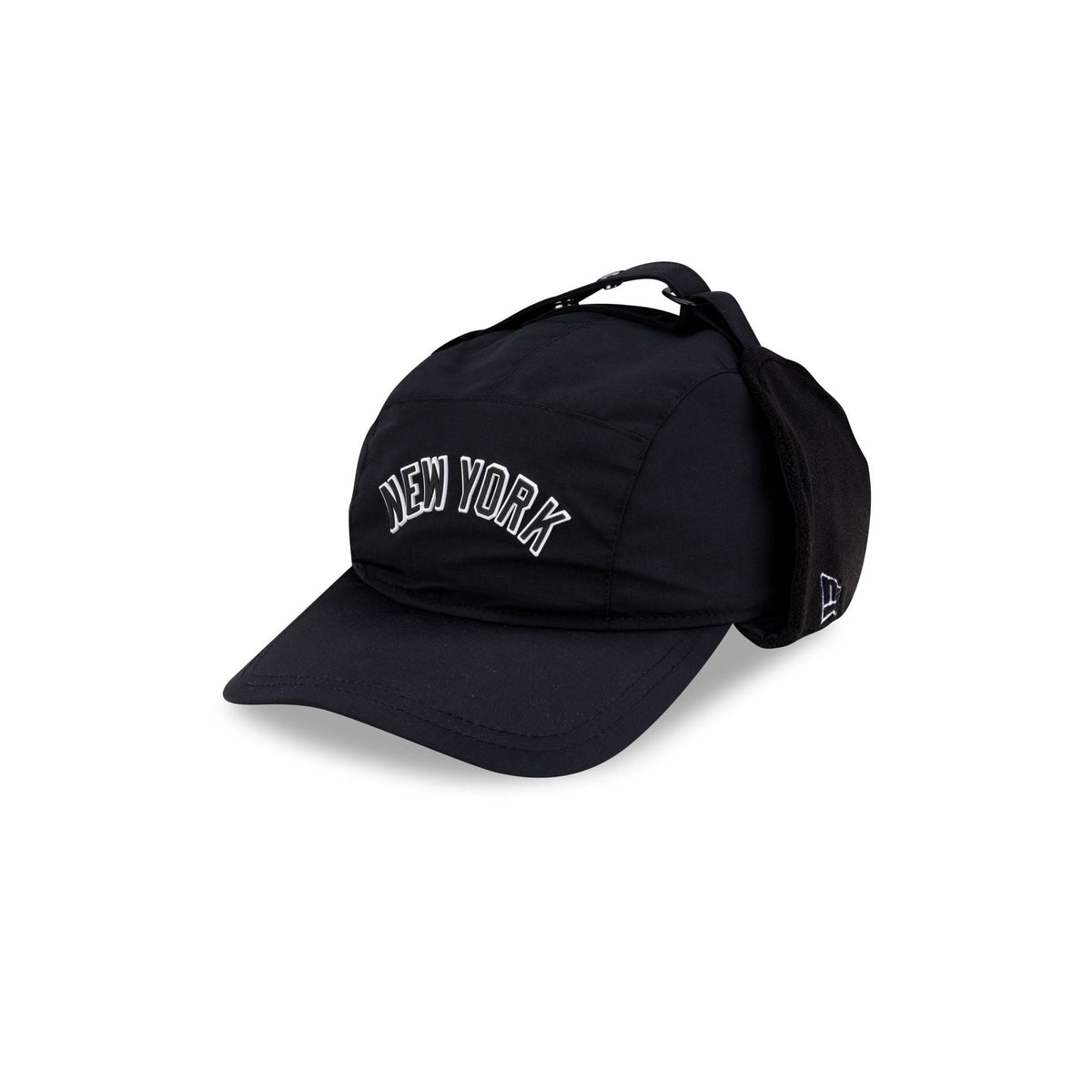 New York Yankees Black Fleece Dog Ear Camper Adjustable Hat