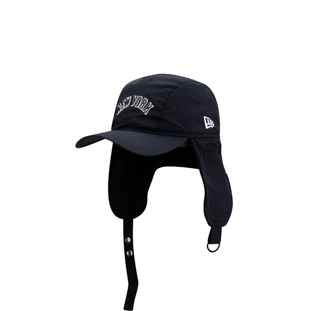 New York Yankees Black Fleece Dog Ear Camper Adjustable Hat