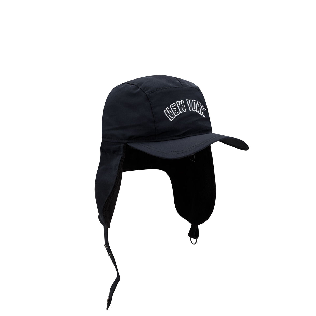 New York Yankees Black Fleece Dog Ear Camper Adjustable Hat