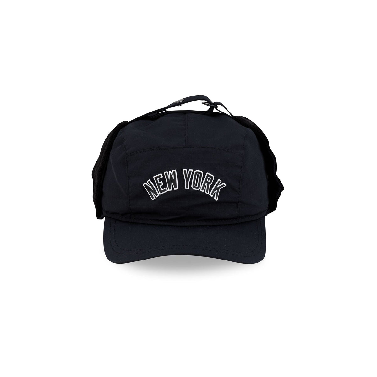 New York Yankees Black Fleece Dog Ear Camper Adjustable Hat