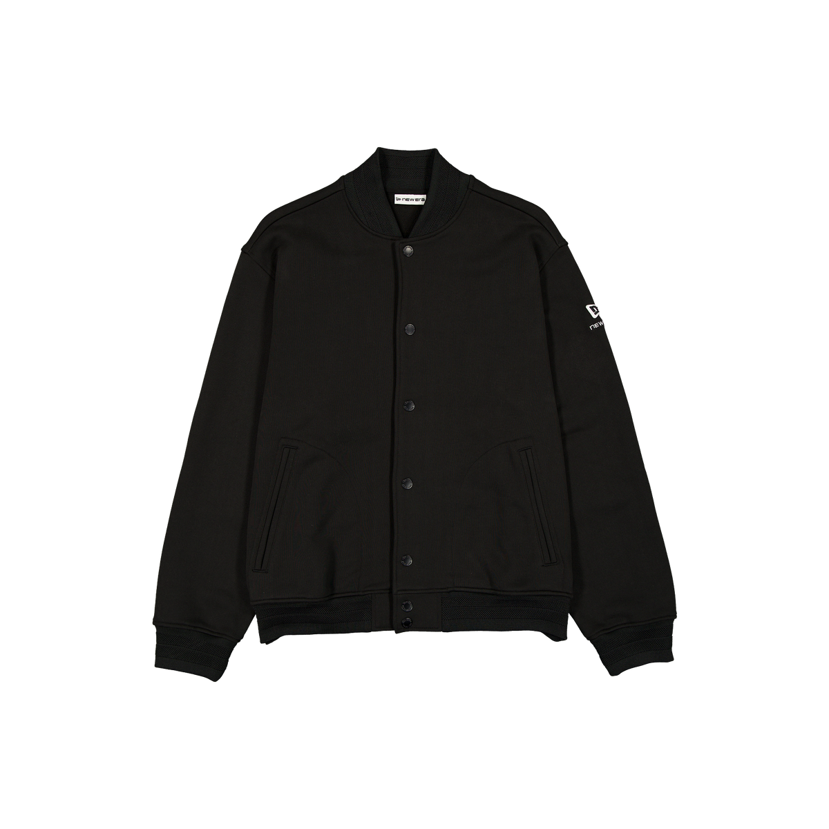 New Era Branded Cap Commuters Heritage Black Varsity Jacket