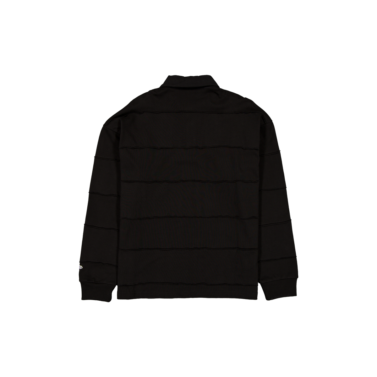 New Era Branded Alden Cut & Sew Black Long Sleeve Rugby Shirt