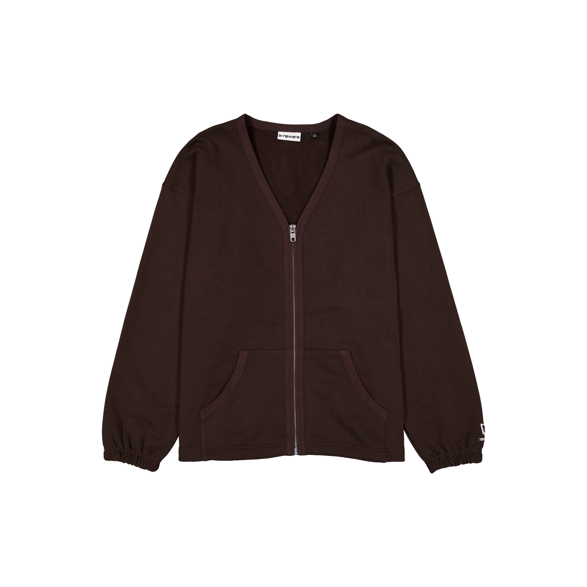 New Era Branded Alden Dark Brown Full-Zip Cardigan