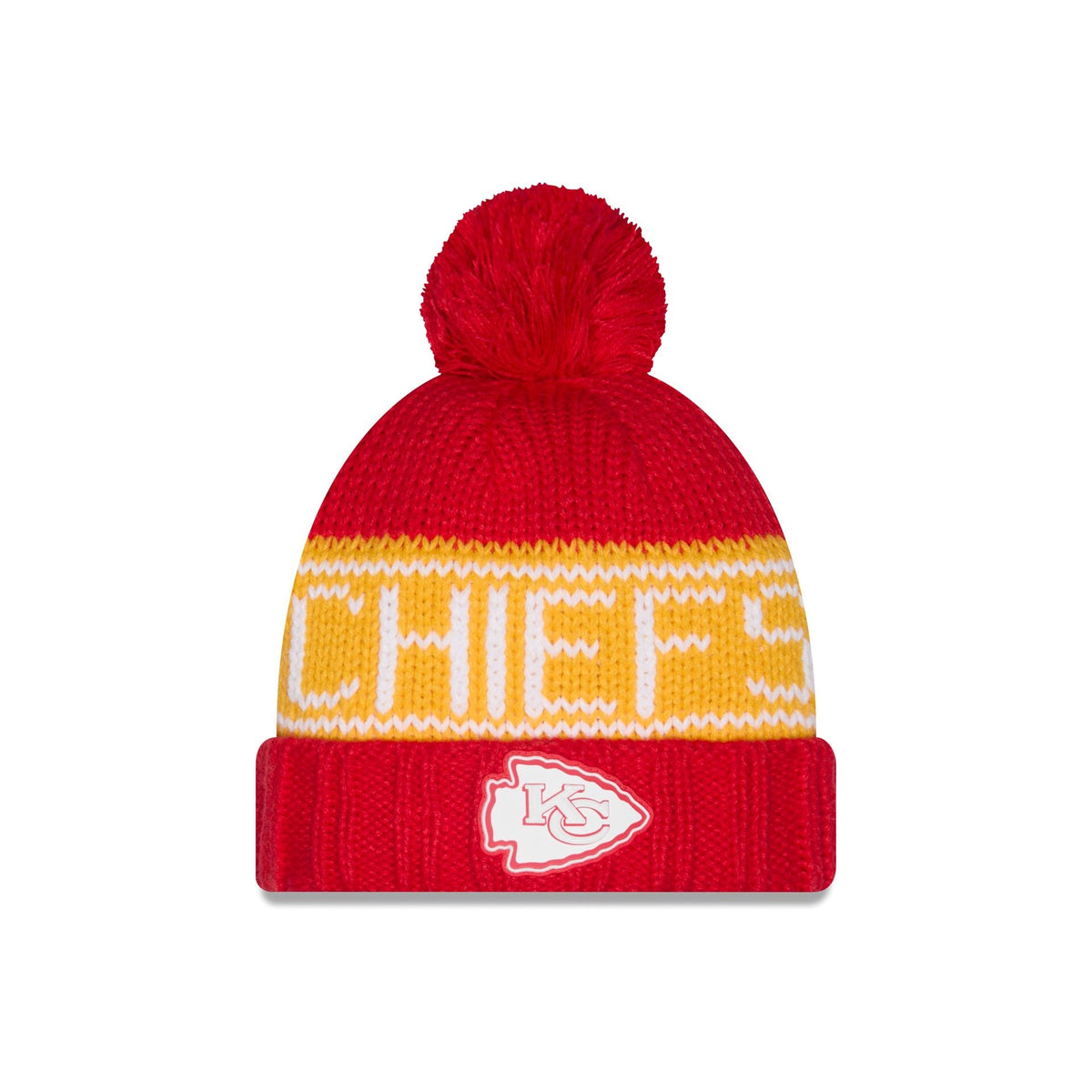 Kansas City Chiefs 2026 Sideline Cold Weather Women's Pom Knit Hat