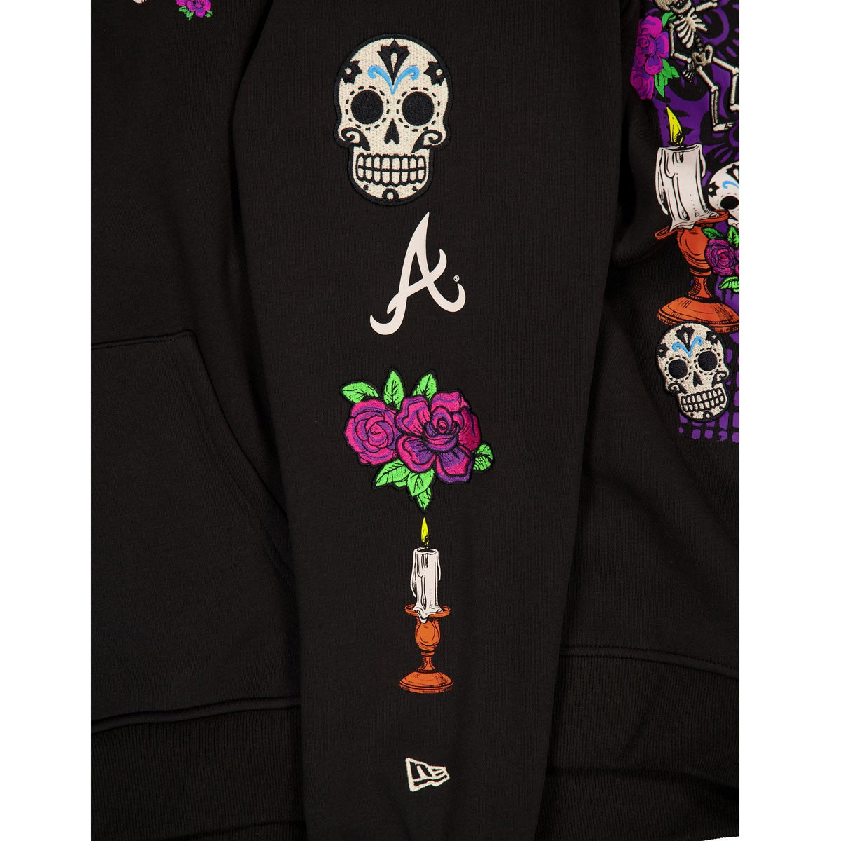 Atlanta Braves Day of the Dead Black Hoodie