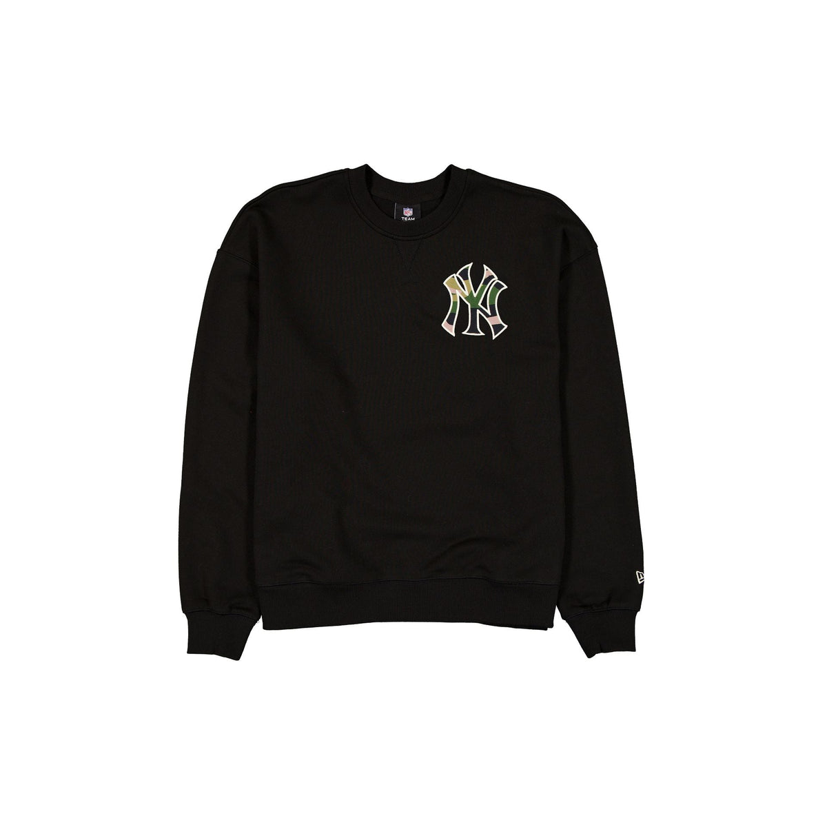 New York Yankees Camo Logo Black Crewneck