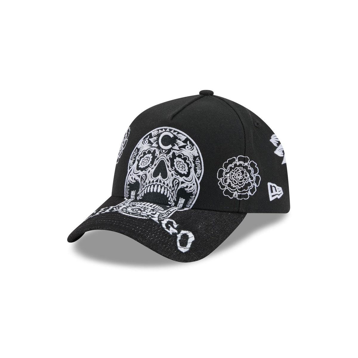Chicago Cubs Day of the Dead Skull 9FORTY A-Frame Snapback Hat