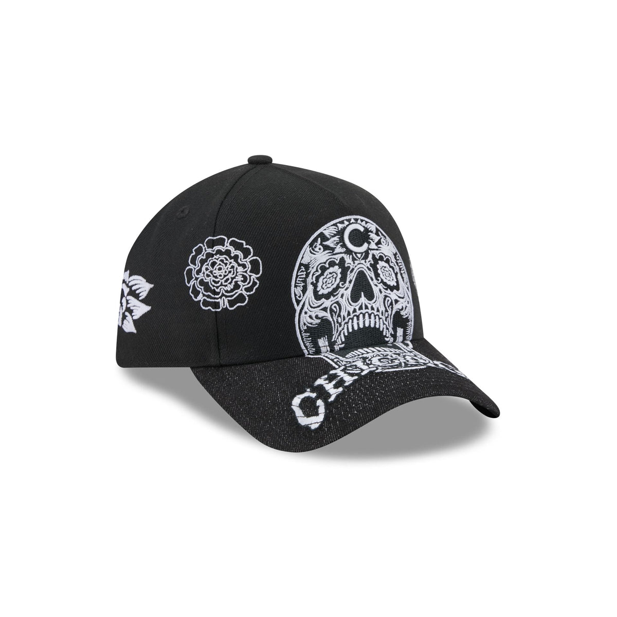 Chicago Cubs Day of the Dead Skull 9FORTY A-Frame Snapback Hat
