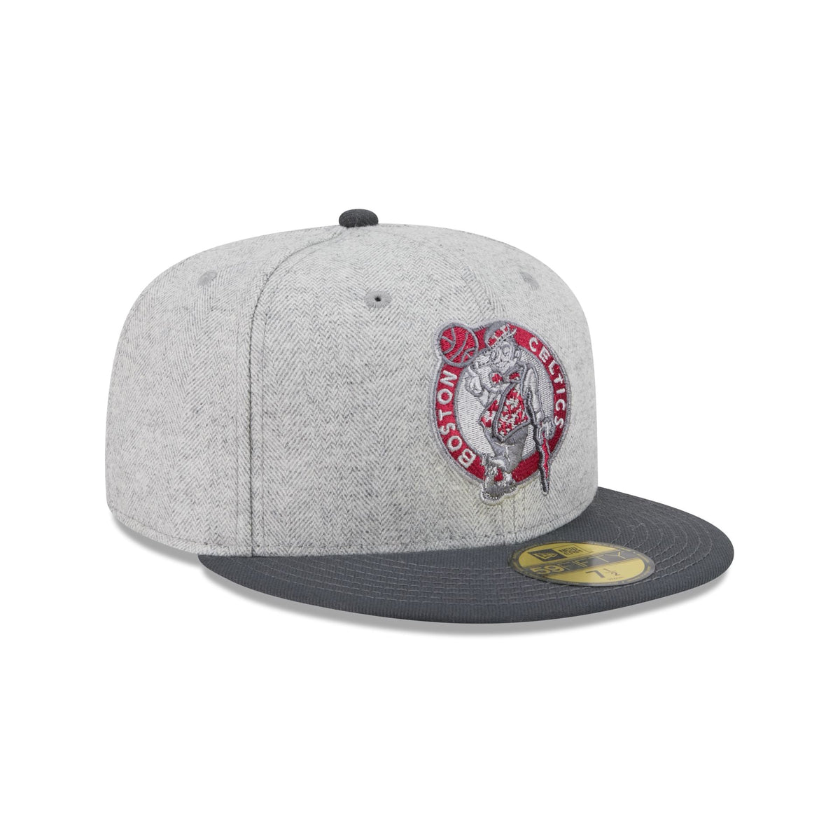 Boston Celtics Gray Herringbone 59FIFTY Fitted Hat