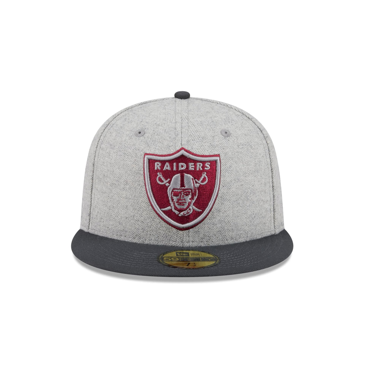 Las Vegas Raiders Gray Herringbone 59FIFTY Fitted Hat