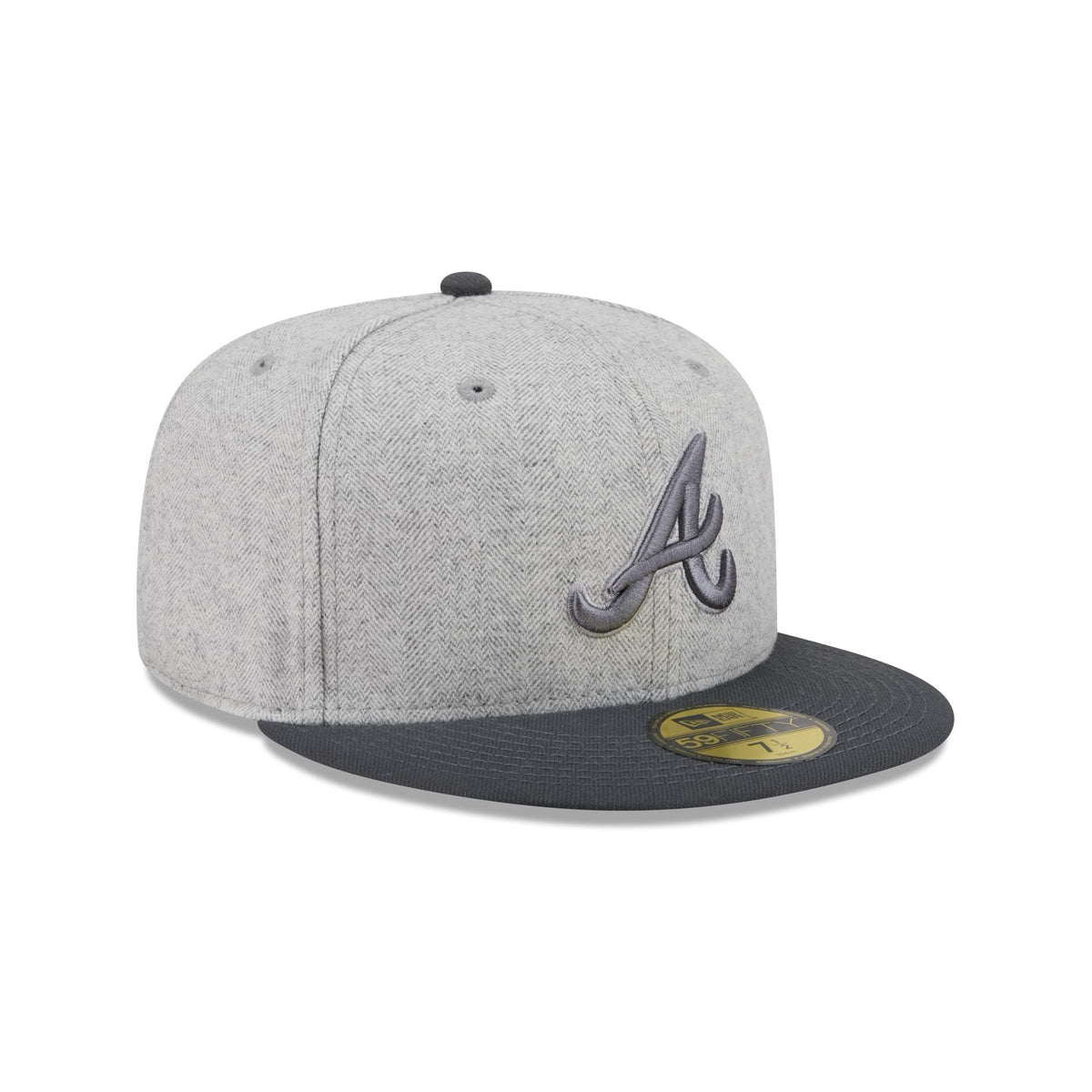 Atlanta Braves Gray Herringbone 59FIFTY Fitted Hat