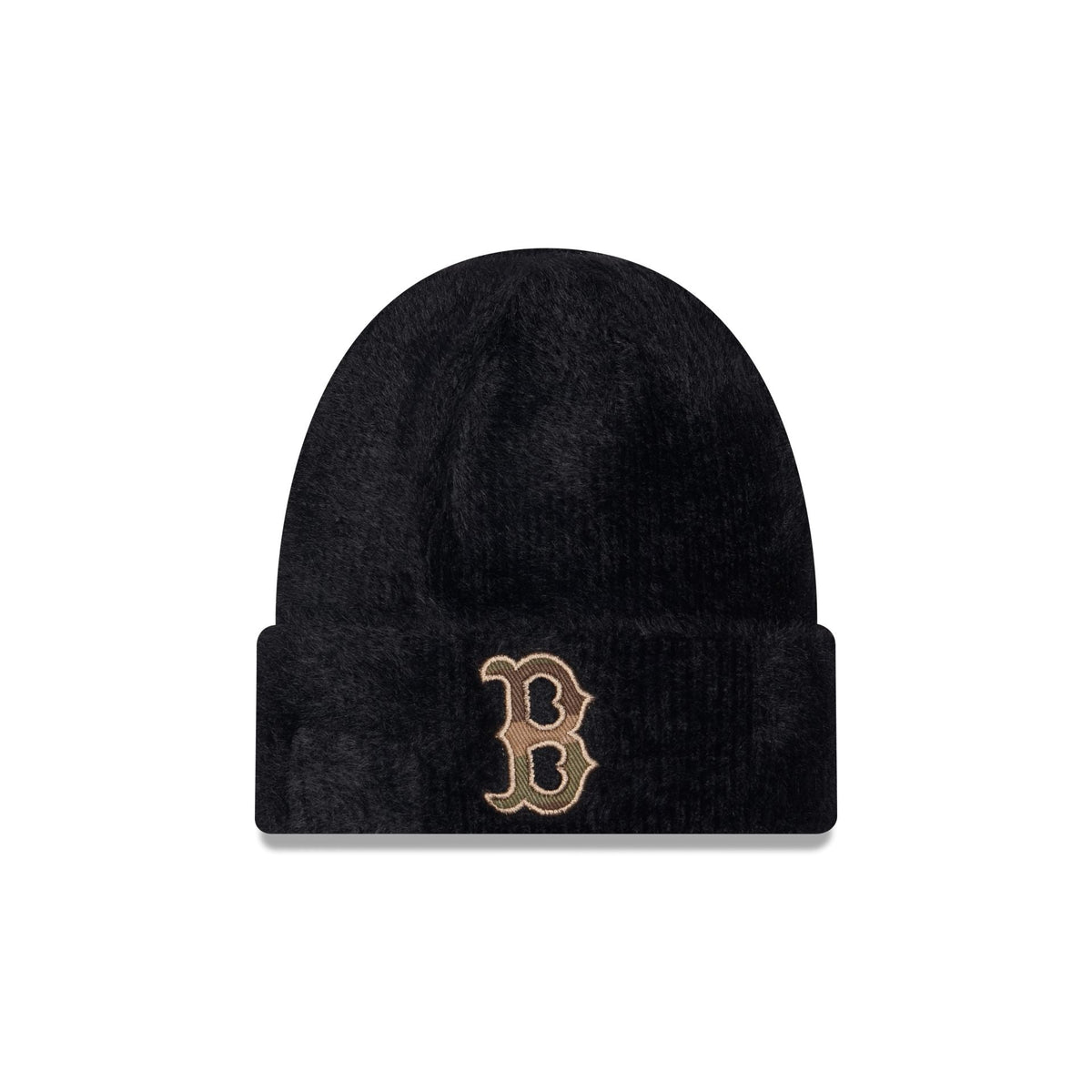 Boston Red Sox Camo Logo Fuzzy Cuff Knit Beanie Hat