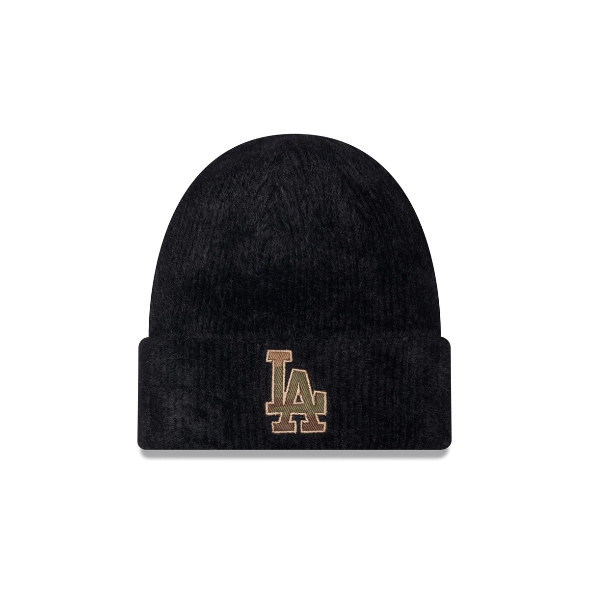 Los Angeles Dodgers Camo Logo Fuzzy Cuff Knit Beanie Hat
