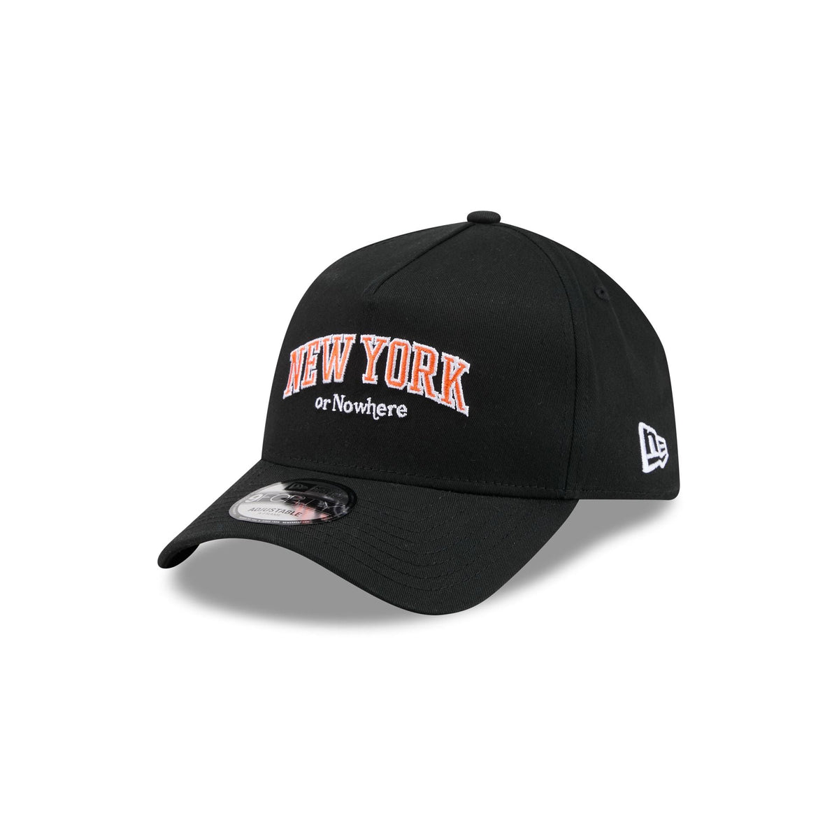 New York or Nowhere x New York Knicks Wordmark Black 9FORTY A-Frame Snapback Hat