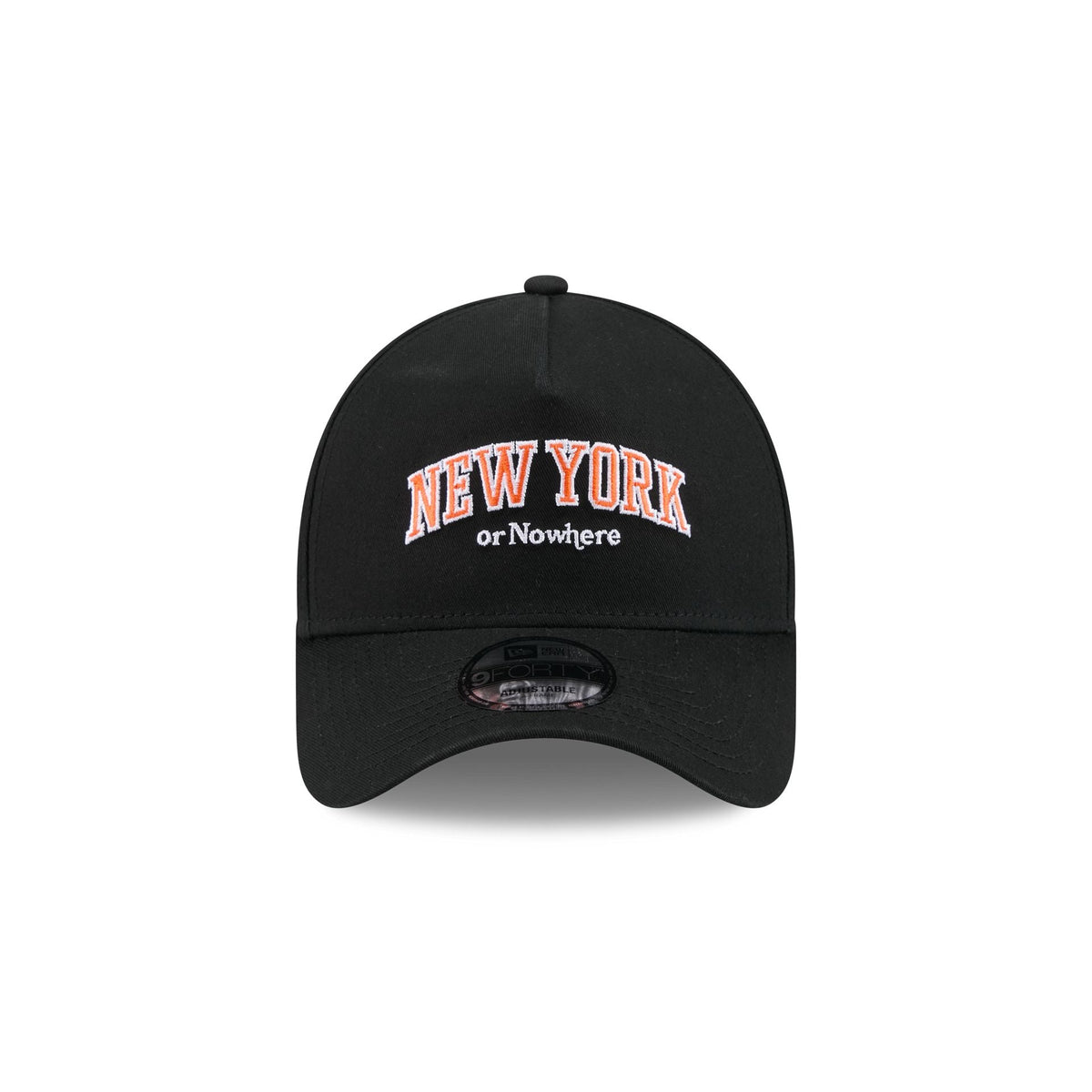 New York or Nowhere x New York Knicks Wordmark Black 9FORTY A-Frame Snapback Hat
