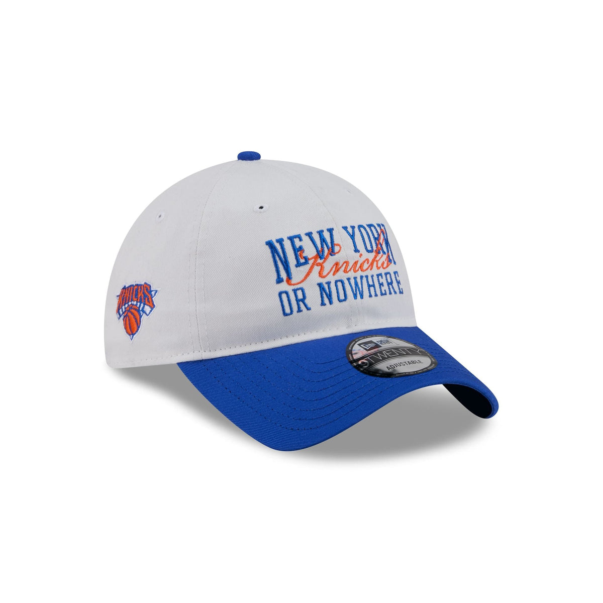 New York or Nowhere x New York Knicks Bold Script White 9TWENTY Adjustable Hat