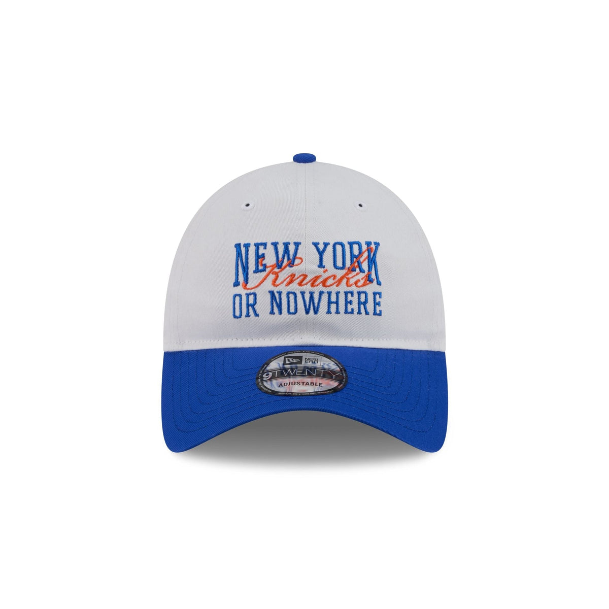 New York or Nowhere x New York Knicks Bold Script White 9TWENTY Adjustable Hat