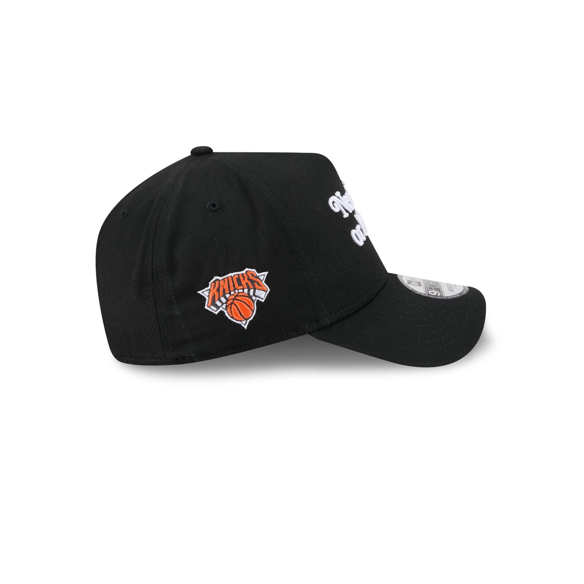 New York or Nowhere x New York Knicks Script Black 9FORTY A-Frame Snapback Hat