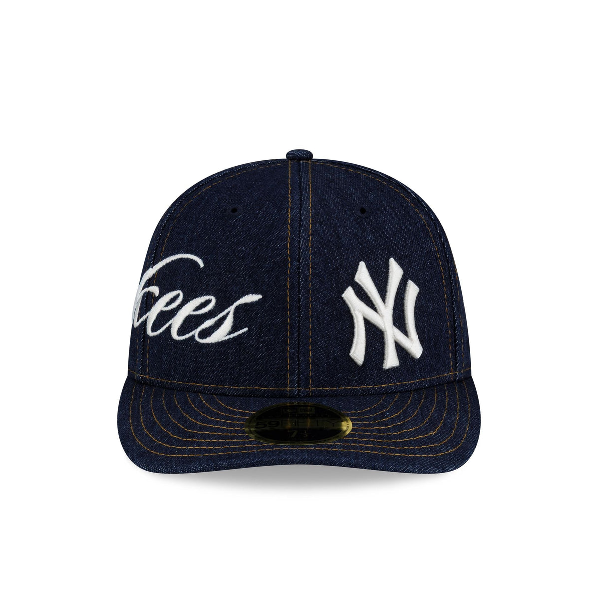 New York Yankees Denim Script Low Profile 59FIFTY Fitted Hat