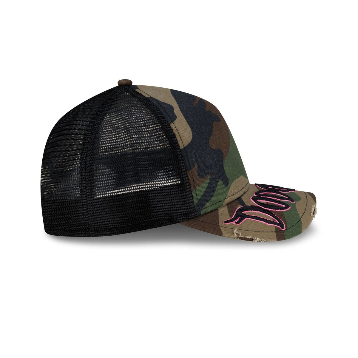 Los Angeles Dodgers Camo Gothic Visor 9FORTY M-Crown A-Frame Trucker Hat