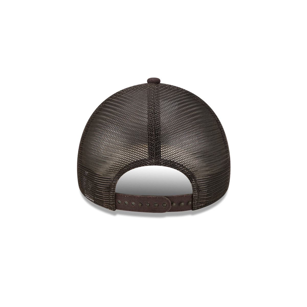 New Era Branded Herringbone Dark Brown 9FORTY A-Frame Trucker Hat