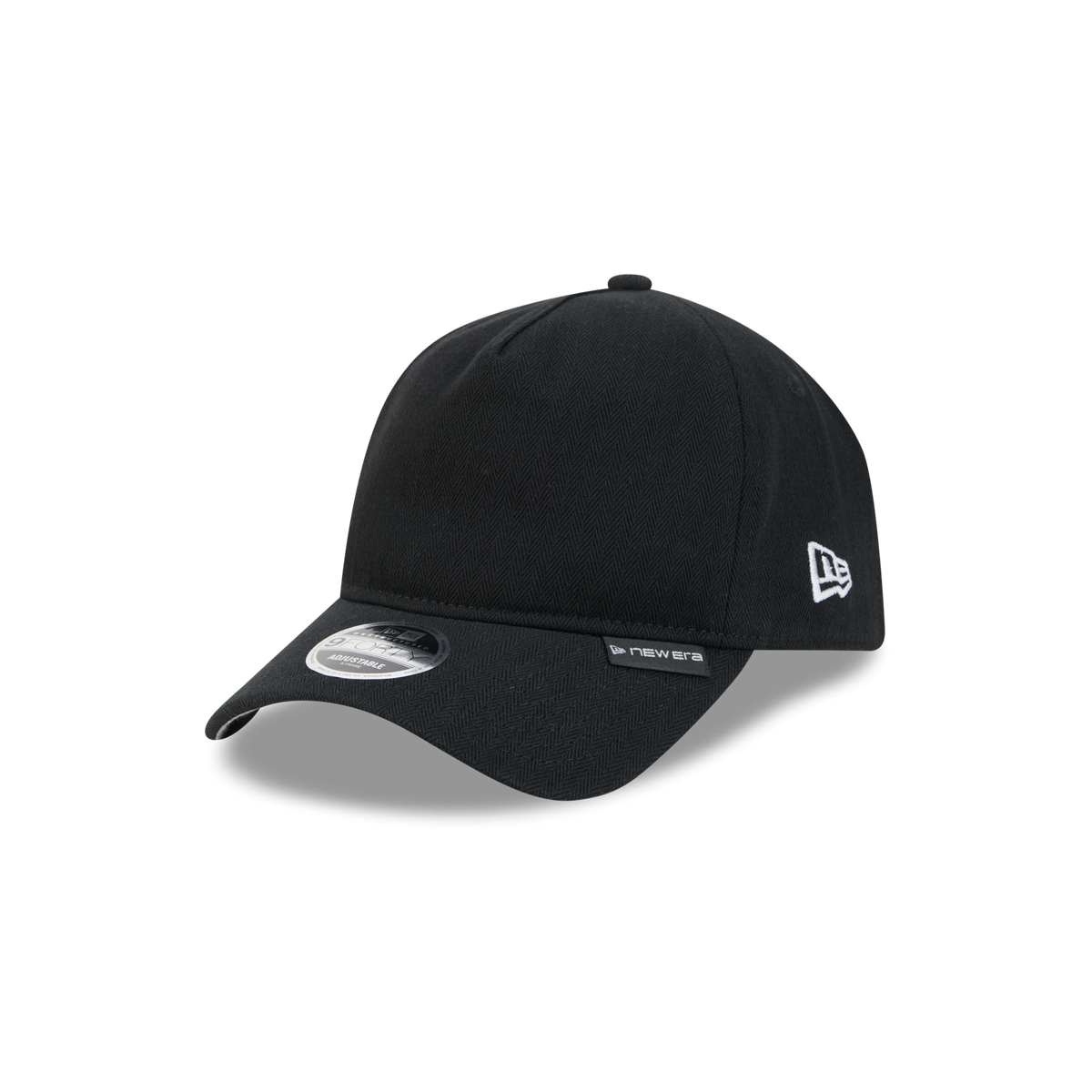 New Era Branded Herringbone Black 9FORTY A-Frame Unstructured Snapback Hat