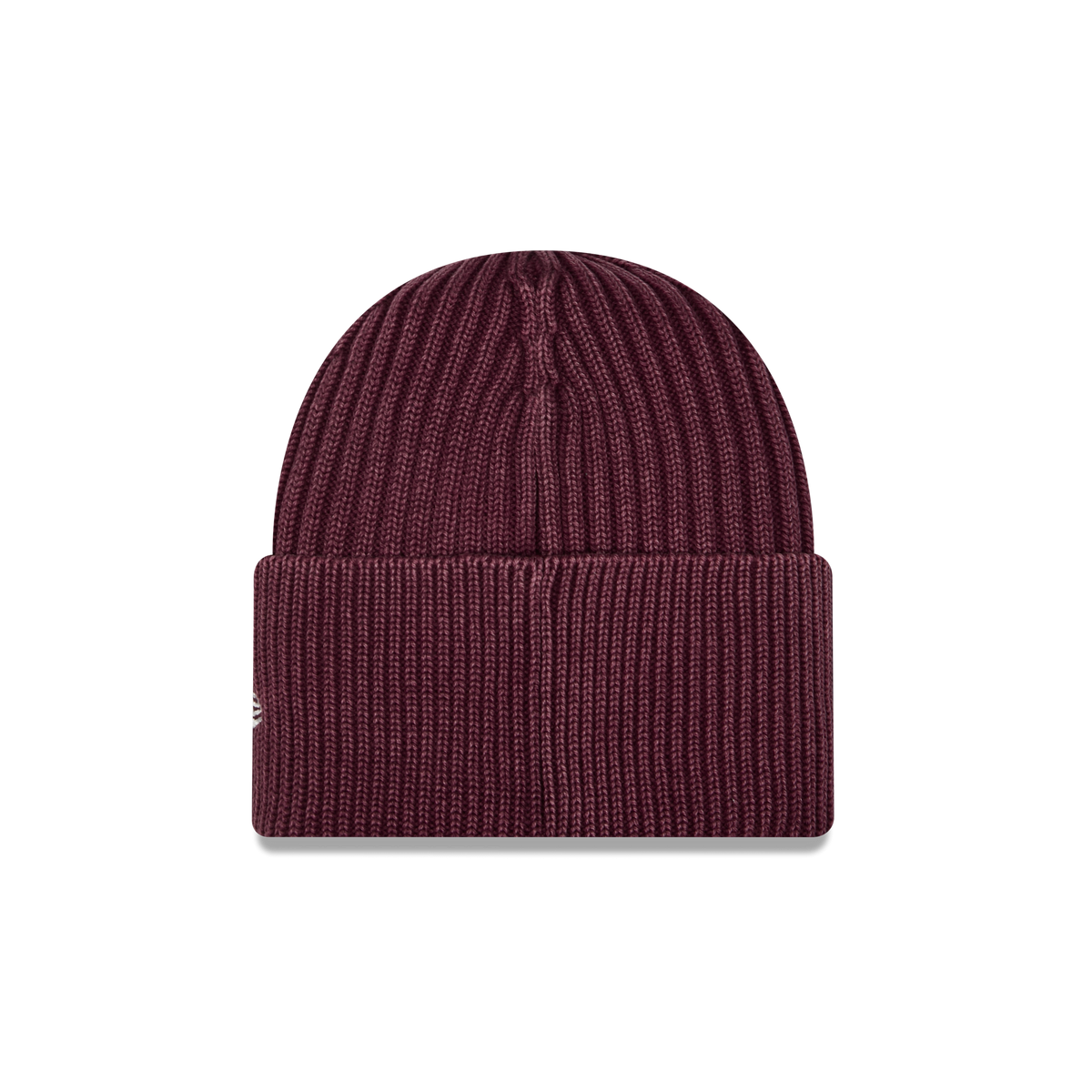 New Era Branded Washed Maroon Wide Cuff Beanie Hat