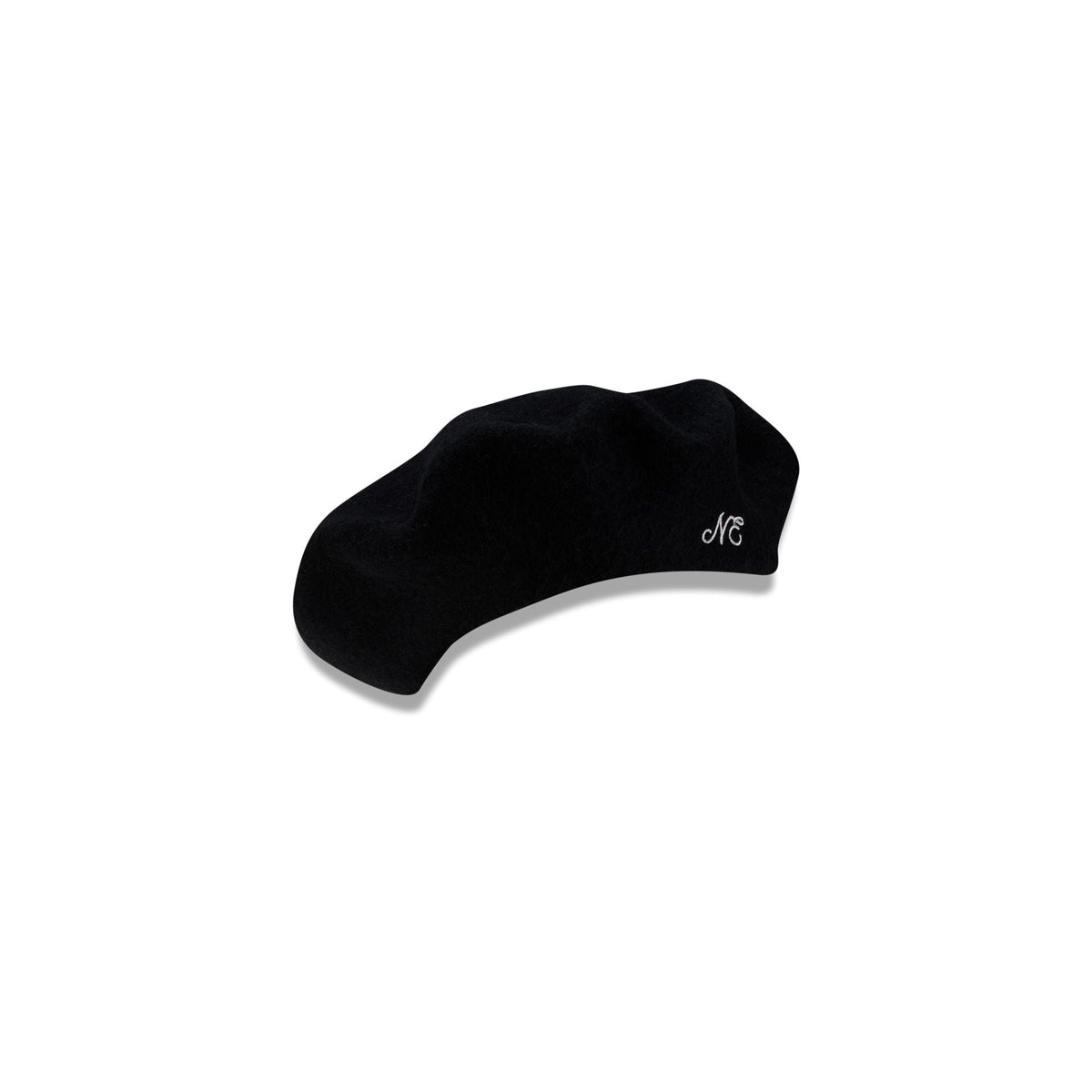 New Era Branded Merino Wool Black Beret Hat