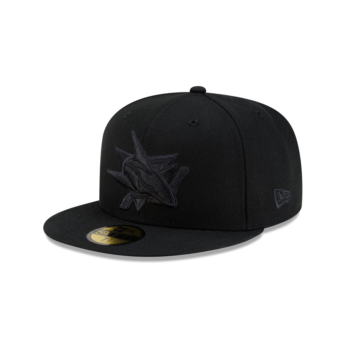 San Jose Sharks Black on Black 59FIFTY Fitted Hat