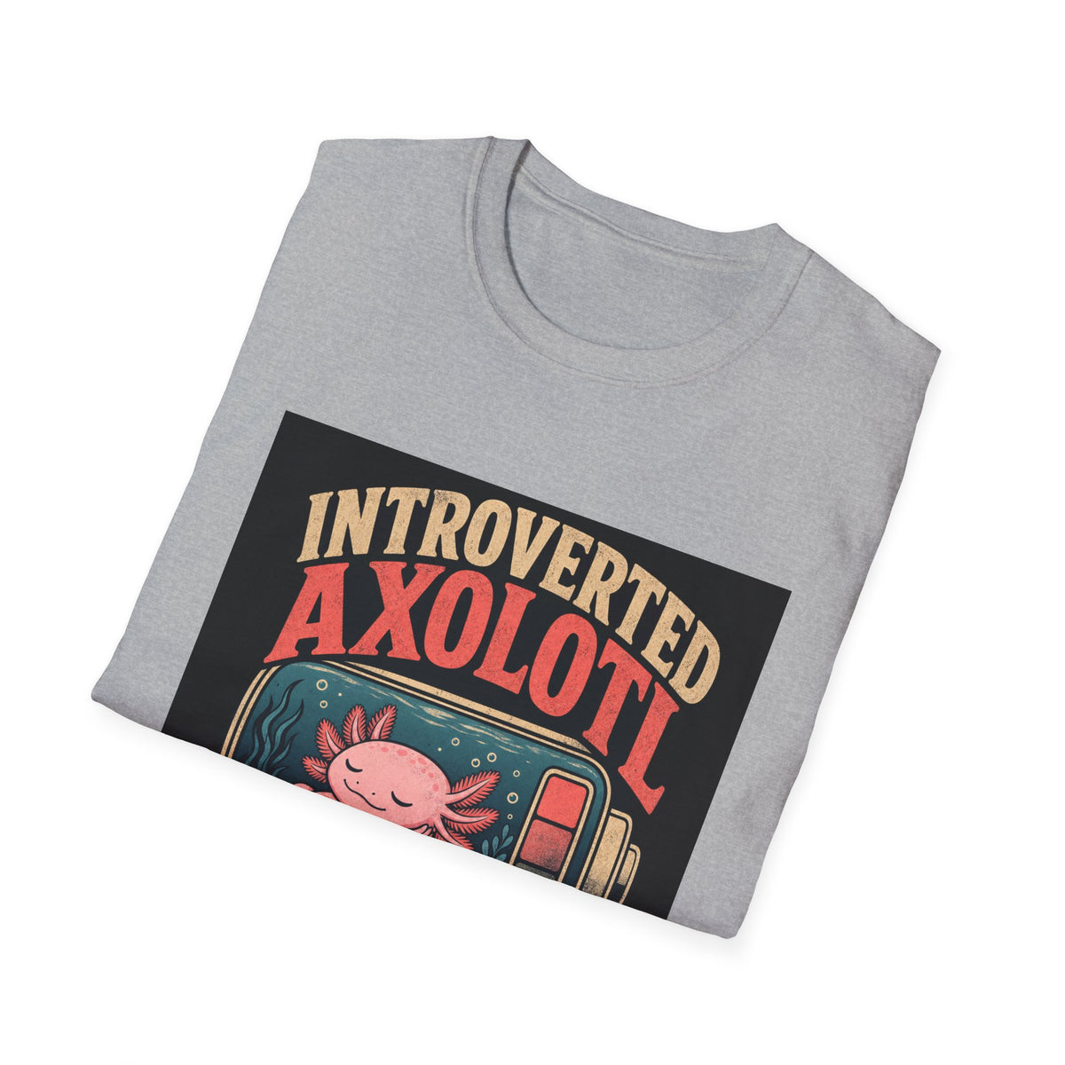 Introverted Axolotl Social Battery Club Funny Introvert T-Shirt
