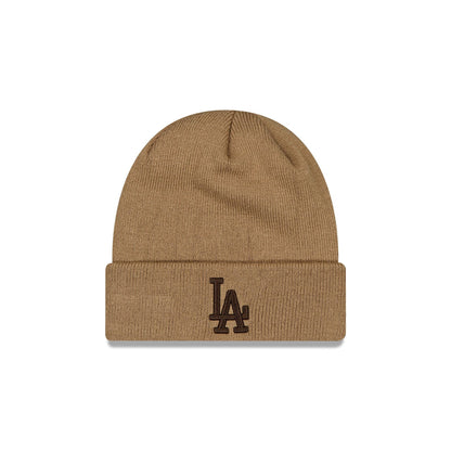 Los Angeles Dodgers Beige Brown Logo Basic Cuff Knit Beanie Hat