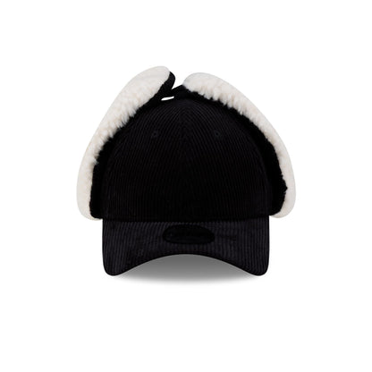 New Era Cap Black Corduroy Dog Ear 9FORTY Adjustable Hat