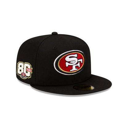 San Francisco 49ers 80th Anniversary Sidepatch Black 59FIFTY Fitted Hat